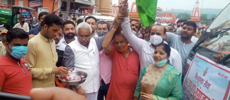 BJP President Madan Kaushik in Haridwar Beingh Bhagirath ngo