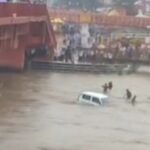 tourist car washed away in the ganga river in haridwar