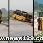 school bus overturned in uttarakhand two rescued by locals viral video