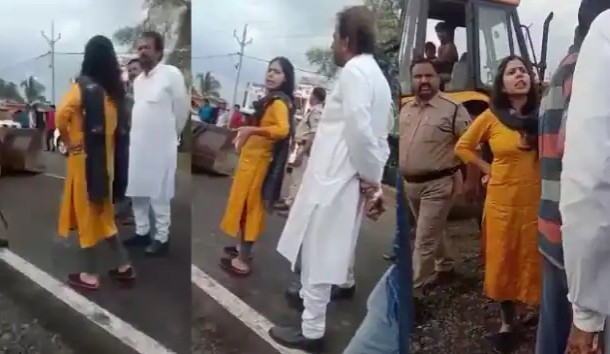 Viral Video of BJP leader and Woman SDM officer fight video went viral