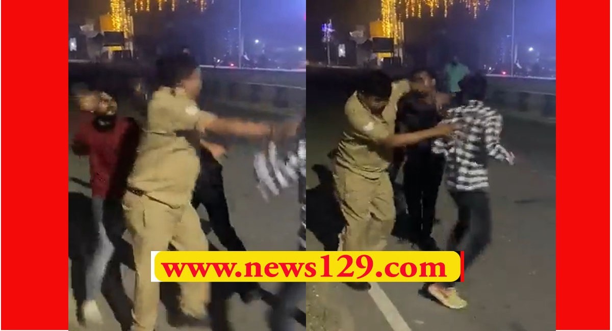 up police constable beaten up by bike riders video viral