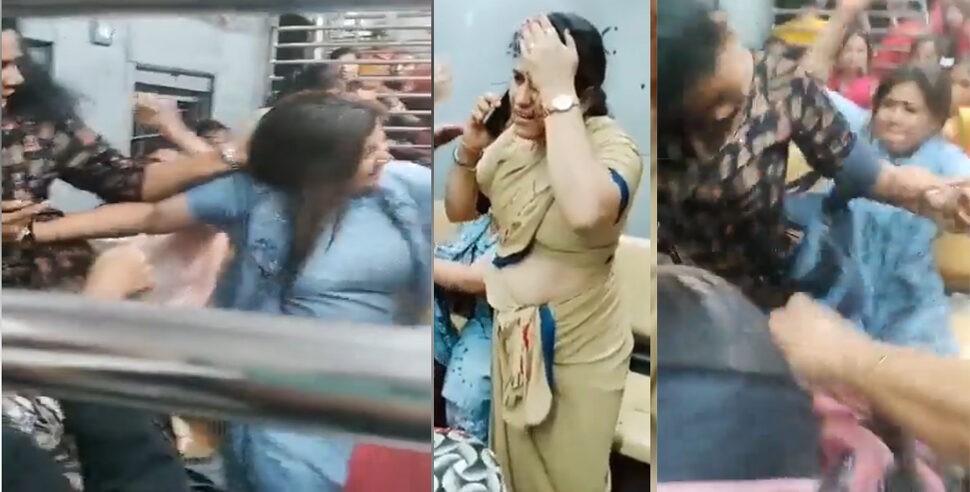 women fight in local train in mumbai video viral