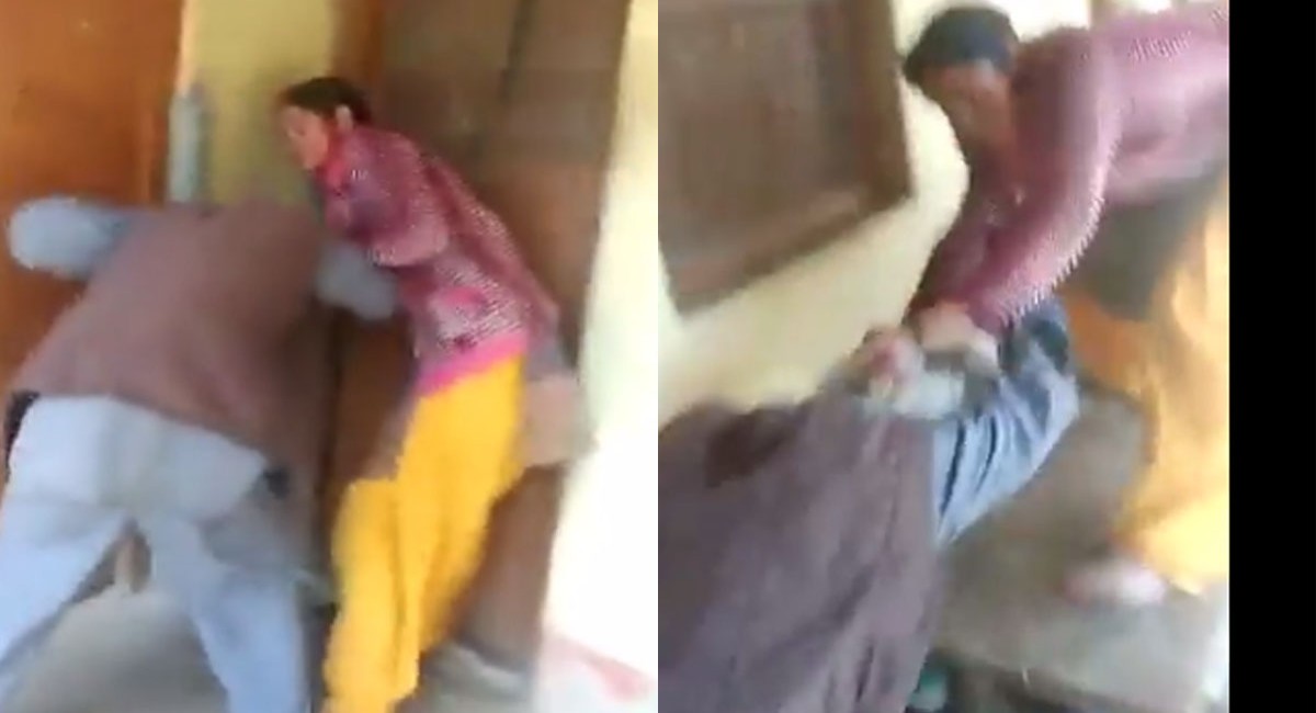 daughter in law beaten up father in law in uttarakhand video viral
