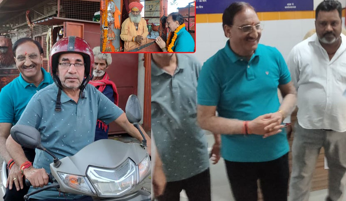 Haridwar News जन नेता: स्कूटी पर सवार होकर शहर में निकले डा. निशंक, अस्पतालों का किया निरीक्षण