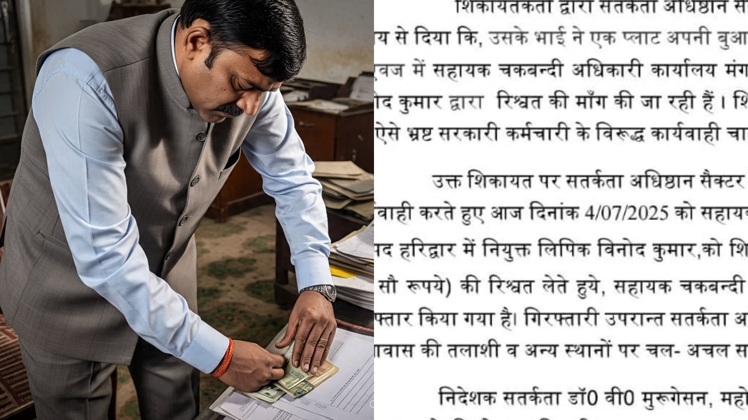 हरिद्वार में भ्रष्टाचार : 2100 में बिक गया हरिद्वार सिस्टम का विनोद, इस काम के मांग रहा था पैसे, दो हजार से लेकर करोड़ों तक का खेल करने में एक्सपर्ट हरिद्वार का सिस्टम
