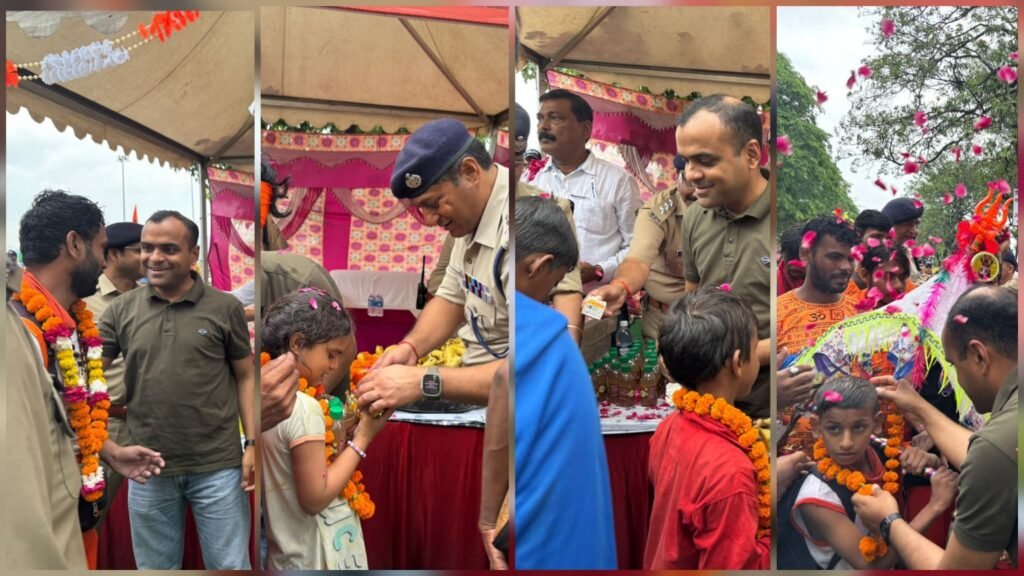 Kanwar Mela 2025 डीम एसएसपी ने शिव भक्तों को बांटे फल, व्यवस्थाओं का लिया जायजा, दिए विशेष निर्देश 2 20250716 153118