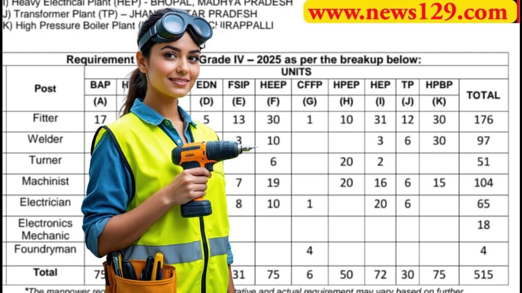BHEL Jobs 2025 बीएचईएल ने 515 पदों पर निकली भर्ती, 16 जुलाई से आवेदन शुरू, किन पदों पर निकाली भर्ती