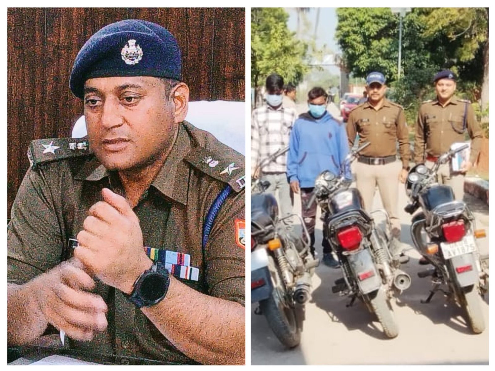 लक्सर पुलिस की कार्रवाई: 8 मोटरसाइकिलें चोरी करने वाले दो बदमाश दबोचे-