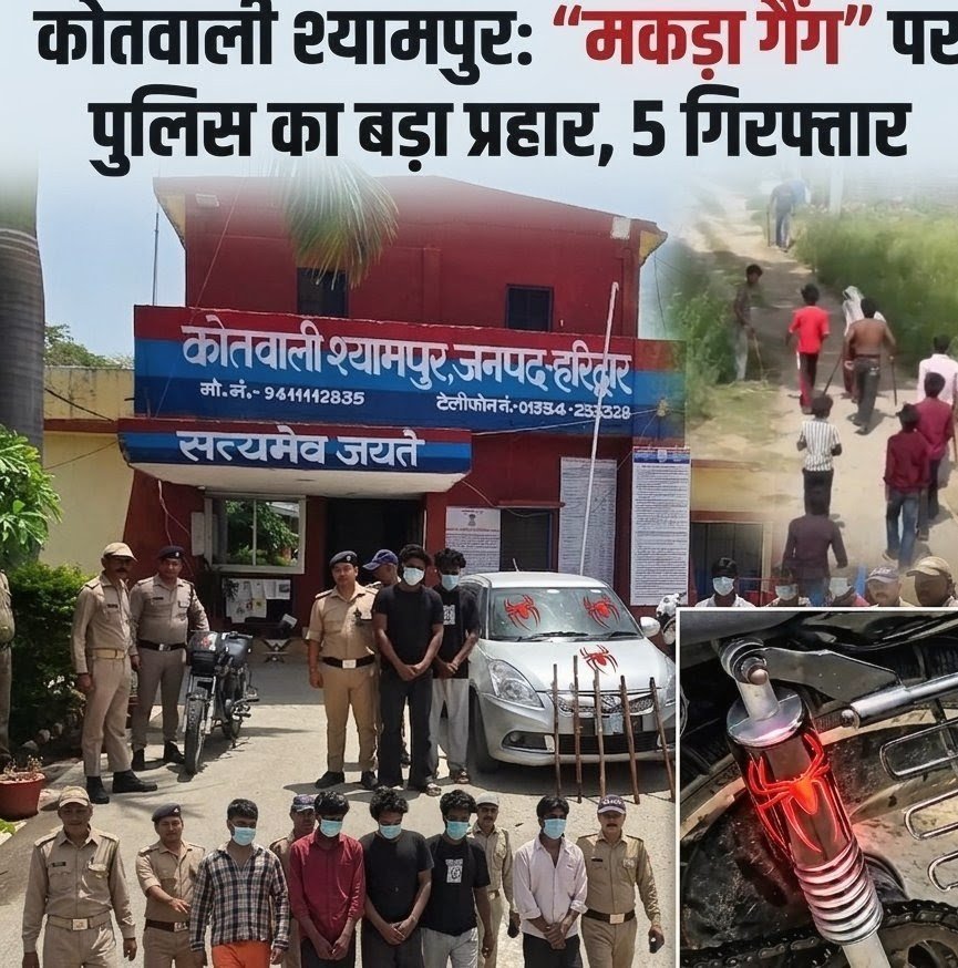 हरिद्वार, लाठी-डंडों के साथ रील्स चमकाना पड़ा भारी, ‘मकड़ा गैंग’ के 5 गिरफ्तार